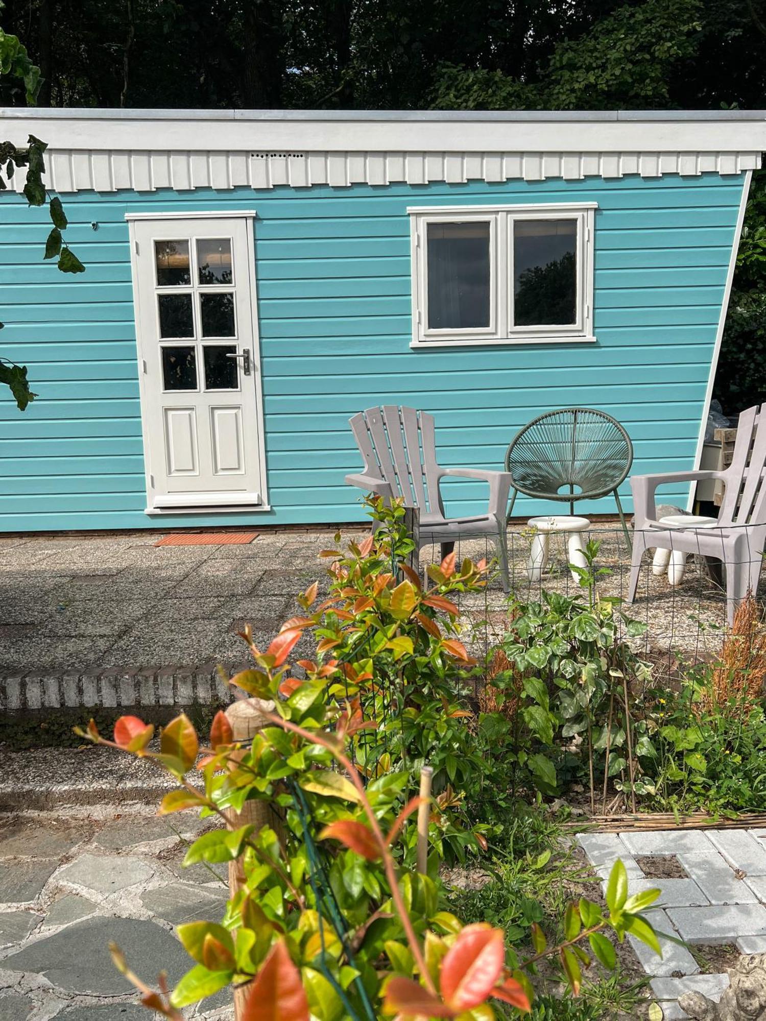 Retro Boshuisje Olijfje Met Omheinde Tuin Voor Natuurliefhebbers Chalet *